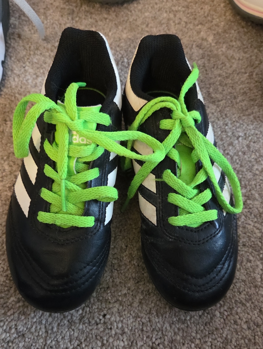 adidas Kids Black & Neon Green Lace-Up Sneakers, Kids 11